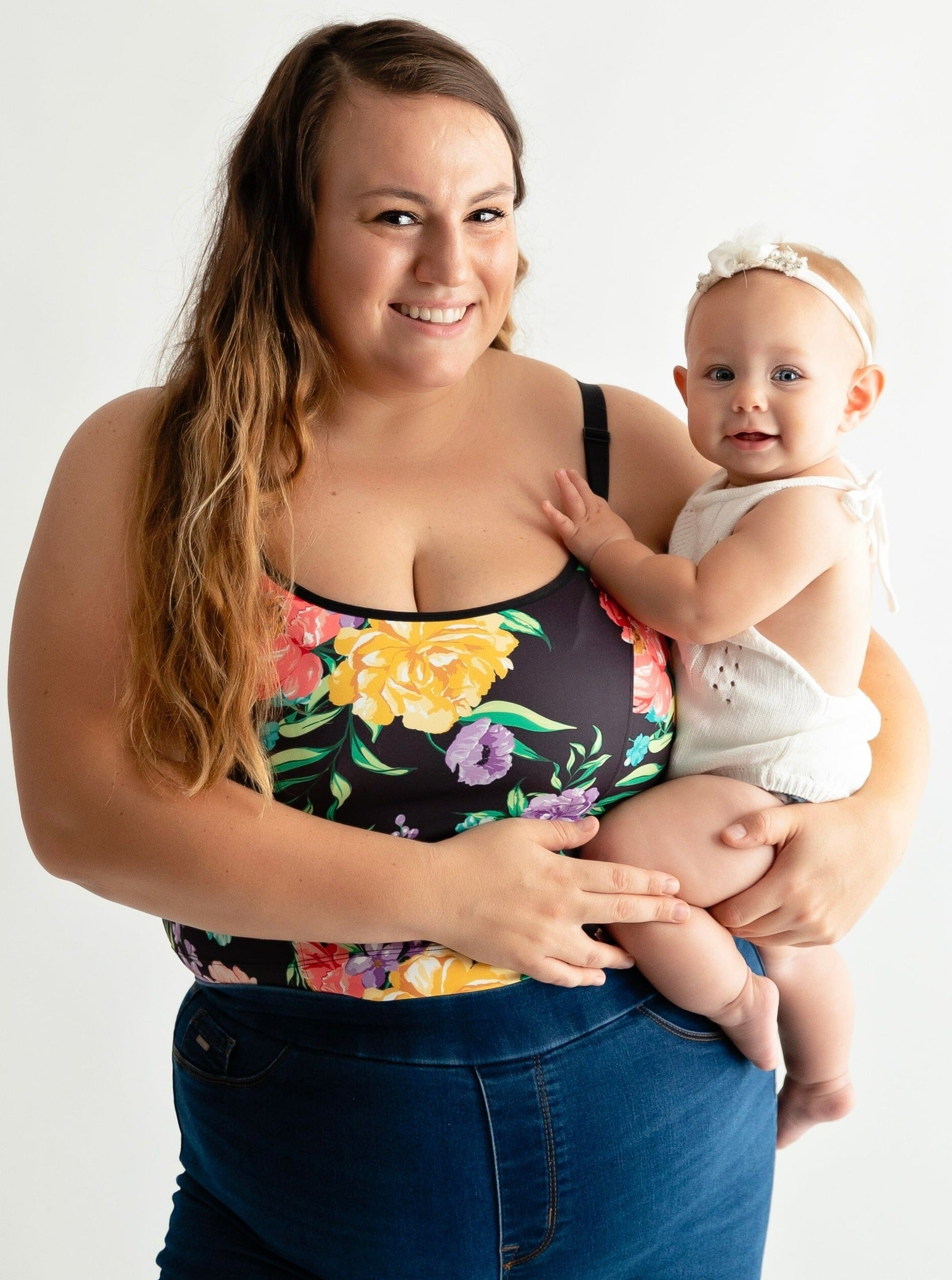 Nina Nursing and Maternity Swim Top With Midi Swim Skort. Calypsa by ModLi